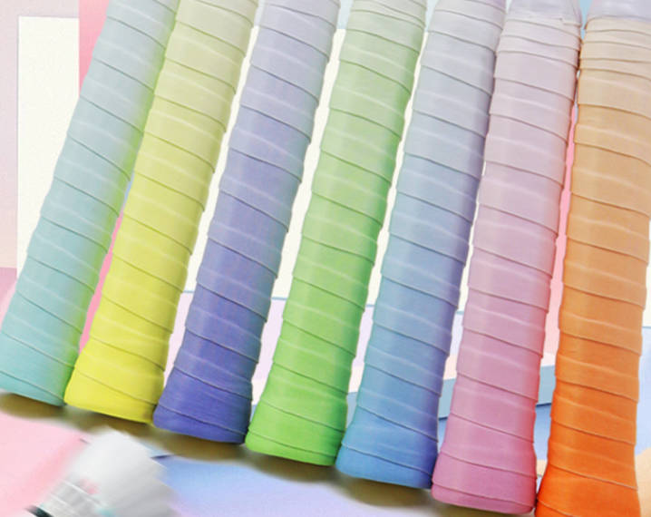 羽毛球拍无孔平面手胶渐变色防滑吸汗带网球拍鱼竿弹力手柄绑带条 羽毛球拍无孔平面手胶渐变色防滑吸汗带网球拍鱼竿弹力手柄绑带条