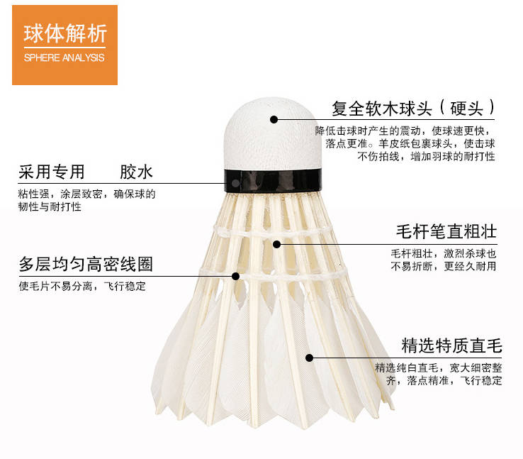 比赛训练用羽毛球室内户外鹅毛球耐打王学生12只装练习球 比赛训练用羽毛球室内户外鹅毛球耐打王学生12只装练习球